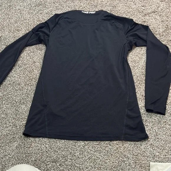NIKE Men's Slim Fit Sweat-Wicking Quick Dry Long-Sleeve Top Size M In Black - Picture 8 of 9